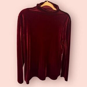 Allegra K Vintage Red Velvet Turtleneck